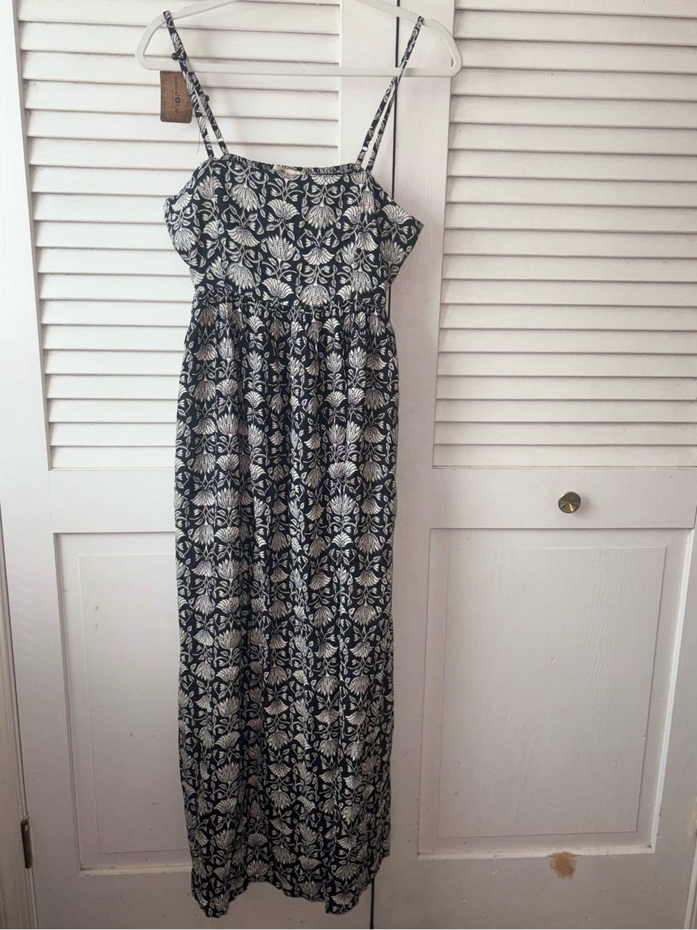 NWT Natural Life Bailey Maxi Dress M Black Cream Floral Boho Pockets - Picture 2 of 7